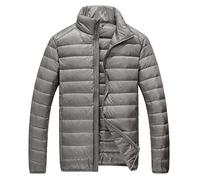 Modeewel Cálida chaqueta de invierno de cuello alto para hombre, chaqueta acolchada softshell, cortavientos, informal, chaqueta de plumón, chaqueta de plumón básica, para esquí, snowboard, senderismo