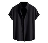 Modeewel Camisa de hombre de manga larga de verano para hombre, elástico, sin planchado, sin planchado, corte regular, camisas de ocio, camisas de negocios, moda ajustada, básica, camiseta informal