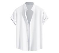 Modeewel Camisa de hombre de manga larga de verano para hombre, elástico, sin planchado, sin planchado, corte regular, camisas de ocio, camisas de negocios, moda ajustada, básica, camiseta informal
