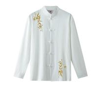 Modeewel Camisa de lino para hombre, ropa tradicional china, Kung Fu, ropa de hombre, ropa de entrenamiento cómoda Kung Fu Tai Chi, camisa informal de algodón, lino, traje tang