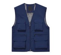 Modeewel Chaleco de trabajo para hombre, chaleco de pesca, chaleco de verano, chaleco deportivo transpirable, chaleco de senderismo, chaleco fino impermeable con muchos bolsillos, chaleco casual para