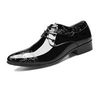 Modeewel Zapatos de traje de negocios para hombre, elegantes, con cordones, zapatos formales, para bodas, cócteles, fiestas, festivales, de noche, con brogue, tacón plano, calzoncillos, en mocasines