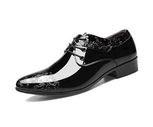 Modeewel Zapatos de traje de negocios para hombre, elegantes, con cordones, zapatos formales, para bodas, cócteles, fiestas, festivales, de noche, con brogue, tacón plano, calzoncillos, en mocasines