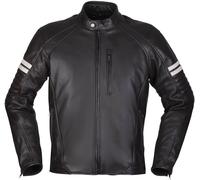 Modeka August 75 Chaqueta de cuero para moto, Negro/Blanco, Talla S