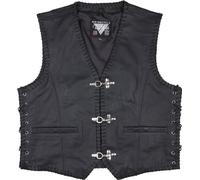 Modeka Badlands Chaleco de cuero para motocicleta, negro, tamaño L para Hombres