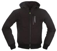 Modeka Clarke Chaqueta textil de moto impermeable, negro, Talla 4XL