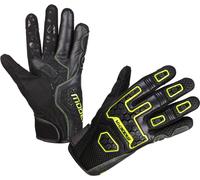 Modeka Dracon Guantes de moto, negro/amarillo, Talla 6