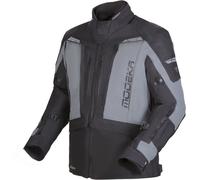 Modeka Hydron chaqueta textil impermeable para motocicletas, negro/gris, Talla M larga