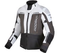 Modeka Hydron impermeable Chaqueta textil de motocicleta para mujer, negro-gris, tamaño 38