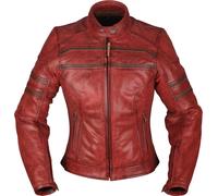 Modeka Iona Chaqueta de cuero de la motocicleta de las señoras, rojo, tamaño 38 para Mujer