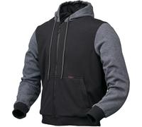 Modeka Jamey Sudadera con capucha y cremallera para motocicleta, negro-gris, tamaño 5XL para Hombres