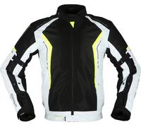 Modeka Khao Air, chaqueta textil impermeable XL male Negro/Gris Claro/Amarillo Neón