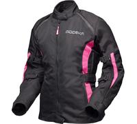 Modeka Luana Chaqueta textil de motocicleta para mujer, negro-rosa, tamaño 46
