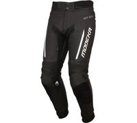 Modeka Valyant Pantalones de cuero de motocicleta, negro-blanco, tamaño 3XL para Hombres