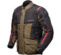 Modeka Varus, chaqueta textil impermeable XXL male Marrón/Negro/Rojo