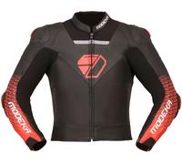 Modeka Yron Chaqueta de cuero de motocicleta, negro-rojo, tamaño 50 para Hombres