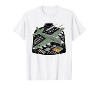 Model Airplane Blueprint Technical Drawing Aviation Art Camiseta