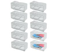 Model Car Display Case - 1/64 Escala Race Toy Organizer | Set Of 10 Car Display Organizer Storage Case Easy To Clean Stackable Racing Vehicle Model Storage Box With Clear Lid For Bedroom Decor