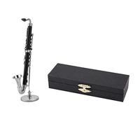 Model Decor - Clarinete bajo en miniatura de 16 x 5 x 3 pulgadas, modelo de instrumentos musicales, adornos para decoración