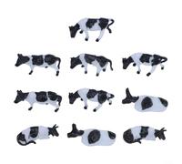 Model Railway - Juego de 10 vacas blancas y negras para entusiastas de los trenes de calibre HO/OO