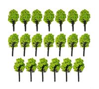Model Trees - 20 piezas para tren, ferrocarril, diorama, juego de guerra, escala 1:100, plástico verde, decoración de paisaje en miniatura para construcción, mesa de arena, jardín, fiesta, exhibición