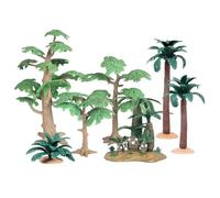 Model Trees - 7 Piece Realistic Landscape Plant Figurines | Hand-Painted Miniature Diorama Trees with Sturdy Bases for Architectural Models, Train Sets, and Fairy Gardens