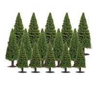 Model Trees - Árboles en miniatura, 15 piezas, pinos de plástico de 9/10/4 pulgadas para paisajes de pueblo de Navidad, paisaje de jardín, decoración de diorama de tren modelo, mezclado