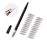 Modelcraft Cuchillo Hobby con 24 cuchillas de repuesto, cuchillo cortador para tarjetas, vinilo y papel, modelado, arte DIY