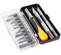 Modelcraft Precision Craft Knife Set (16pcs), Plata, Black, 16pc