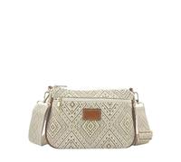 MODELISA - Bolso Bandolera Multicompartimento De Diseño Geométrico Con Correa De Hombro Ajustable Para Mujer (Oro/Marrón)