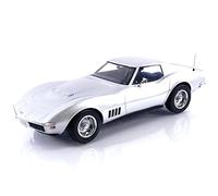 MODELLINO IN Scala COMPATIBILE con Chevrolet Corvette Coupe' 1969 Silver 1:18 NOREV NV189032