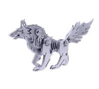 Modelo 3D Wolf - Figura geométrica plateada, hardware de de bricolaje, accesorio de juego de lógica creativa | para Arquitecto Ingeniero Coleccionista Diseñador Estudiante Profesor Abuelo