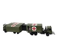 Modelo A Escala 1:43 Coche Militar Aleación con Cabina Expansión Médica Y Apoyo Logístico para Automóviles Coleccionable