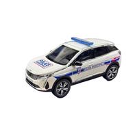 Modelo A Escala 1:43 del SUV De Policía 3008 2023 De Aleación Sedán Coleccionable con Llantas Plateadas(White)