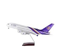 Modelo a Escala Aviones Modelo De Avión Fundido A Presión Thai Airways A380 De 47 Cm con Luces LED Y Ruedas De Resina Coleccionable Escala 1:150(NO Light)