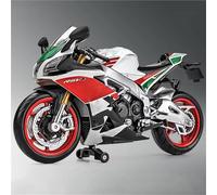 Modelo a Escala de Moto Coche De Juguete Regalo 1:12 para Aprilia RSV4 RR1000, Motocicletas Carreras, Colección Modelos Aleación(White)