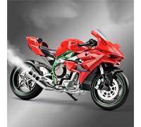 Modelo a Escala de Moto Juguetes con Sonido Y Luz 1:9 para Kawasaki H2 H2R, Modelo De Motocicleta Carreras Aleación, Miniatura Metal Fundido A Presión, Regalo Colección(Rosso)