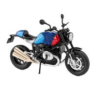 Modelo a Escala de Moto Maqueta De Motocicleta Y Juguete Regalo 1/12 para BMW Latte R Nine T, Aleación Retro, para Deportes, Fundición A Presión, Metal, Carreras Callejeras, Sonido(BLU)