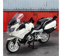 Modelo a escala de moto Motocicleta En Miniatura De Aleación Fundida A Presión 1:18, Juguetes Con Volante Y Dirección Para BMW R1250 RT(White)