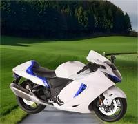 Modelo a Escala Modelo De Motocicleta Carreras A Escala 1/9, con Sonido Y Luz, Ideal como Decoración Interiores, Regalo Cumpleaños para Suzuki para Hayabusa 2024(White)