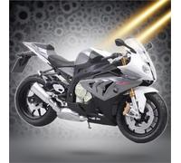 Modelo a Escala Modelo De Motocicleta Carreras Aleación 1:12, Metal Fundido A Presión, Deportiva Calle, Juguete Regalo para BMW S1000RR 2009(Grey)