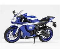 Modelo a Escala Simulación 1:12 De La Motocicleta Carreras para Yamaha YZF-R1M, Modelo Aleación Fundida A Presión, Juguete Colección, Miniatura para Coche, Decoración del Hogar(BLU)