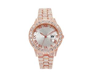 (modelo A) Reloj Hip Hop Iced Out para hombre, con esfera de diamantes AAA, de lujo, de cuarzo, plateado