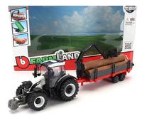 MODELO AGRÍCOLA ESTÁTICO BURAGO VALTRA N174 TRACTOR 3X REMOLQUE 2017 1/50