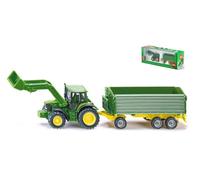 MODELO AGRÍCOLA ESTÁTICO SIKU TRACTOR JOHN DEERE C/REMOLQUE 1:87