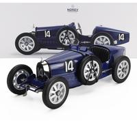 Modelo Auto Época Estático Norev Bugatti T35 #14 Racing 1925 Azul Escala 1/12
