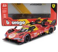 Modelo Auto Estático Burago Ferrari 499P Winner Le Mans 2024 Fuego Escala 1/24