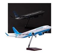 Modelo avión 737 Russian Victory Airlines, avión pasajeros simulación metal fundido gran escala 18,5 pulgadas con luces activadas por sensor, tren aterrizaje enrollable, exhibición(With light)