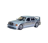 Modelo Coche aleación fundida a presión Benz 190E a Escala 1:64 Exhibición estática Adornos coleccionables Escritorio(Silver)
