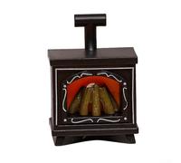 Modelo compacto, luz nocturna para chimenea, crea un brillo cálido para la sala de estar o decoración de mesa auxiliar (negro)